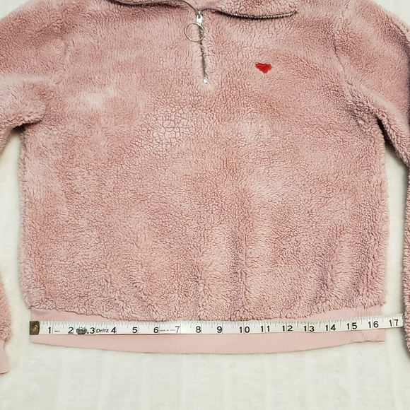 Topshop Pink Fuzzy Teddy 1/4 Zip Sweater - Picture 9 of 16